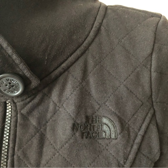 North Face Quilted Fleece Lined Zip Up Jacket Coat Black M - Picture 5 of 8